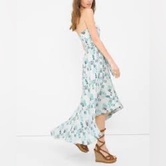 NWOT Black House White Market High Low Strapless Dress with Shash - Picture 3 of 11